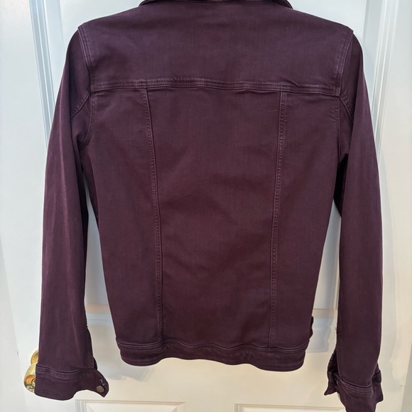 Liverpool Women's Burgundy Denim Moto Jacket - Picture 3 of 4